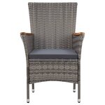 vidaXL Ensemble à manger de jardin coussins 5Pièces Résine tressée Gris