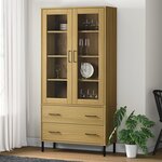 vidaXL Bibliothèque avec pieds en métal Marron 85x35x172 5cm Bois OSLO