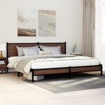 vidaXL Cadre de lit en métal sans matelas chêne marron 193x203 cm