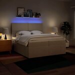 vidaXL Sommier à lattes de lit avec matelas Crème 200x200 cm Tissu