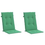 vidaXL Coussins de chaise de jardin à dossier haut lot de 2 vert tissu