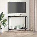 vidaXL Table console Chêne noir 100 x 22 5 x 75 cm Bois d'ingénierie