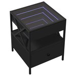vidaXL Table basse avec LED Infinity noir 40x40x51 cm