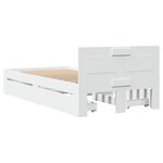 vidaXL Cadre de lit avec tête de lit sans matelas blanc 100x200 cm