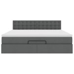 VidaXL Cadre de lit ottoman avec matelas gris foncé 160x200cm tissu