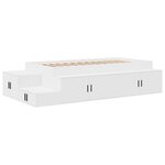 vidaXL Cadre de lit de rangement Blanc 90x190 cm