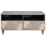 vidaXL Table basse Gris 80 x 54 x 40 cm Bois de mangue massif