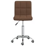 vidaXL Chaise pivotante de salle à manger Marron Tissu