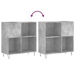 vidaXL Armoire à disques gris béton 84 5x38x89 cm bois d'ingénierie