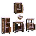 vidaXL Ensemble de mobilier de salle de bain 4 Pièces Bois massif recyclé
