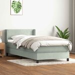 vidaXL Sommier à lattes de lit et matelas gris clair 80x220 cm velours