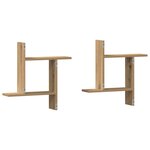 vidaXL Étagères murales 2 Pièces chêne artisanal bois d'ingénierie