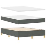 vidaXL Lit à ressorts avec tête de lit Gris foncé 190 x 140 cm tissu