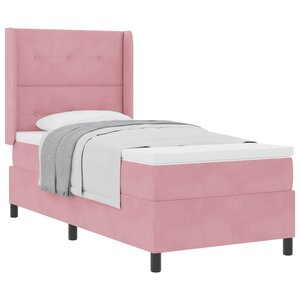 vidaXL Lit à ressorts avec matelas Rose 90 x 190 cm Velours