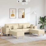 vidaXL Sofa en tissu avec coussin Crème 208 cm tissu