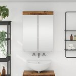vidaXL Amoire de salle de bain avec miroir TULUM Bois ancien