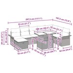 vidaXL Ensemble de canapé de jardin avec coussin 9 Pièces Gris Poly rotin
