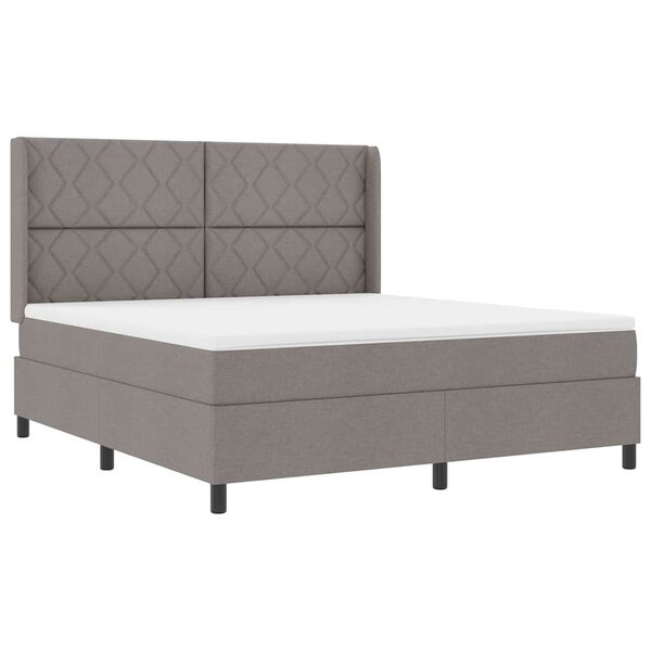 vidaXL Lit à ressorts avec matelas Taupe 180 x 200 cm tissu