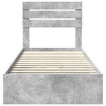 vidaXL Lit de Rangement Gris béton 90 x 200 cm Bois d'ingénierie