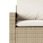vidaXL Ensemble à manger de jardin et coussins 2 Pièces beige poly rotin