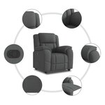 vidaXL Fauteuil inclinable Gris foncé Tissu