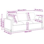 vidaXL Canapé Bordeaux 198 x 78 x 80 cm Velours