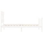 vidaXL Cadre de lit avec tête de lit blanc 90x200 cm bois massif