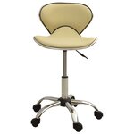 Chaise fauteuil siège de bureau informatique étude similicuir crème 02_0024002