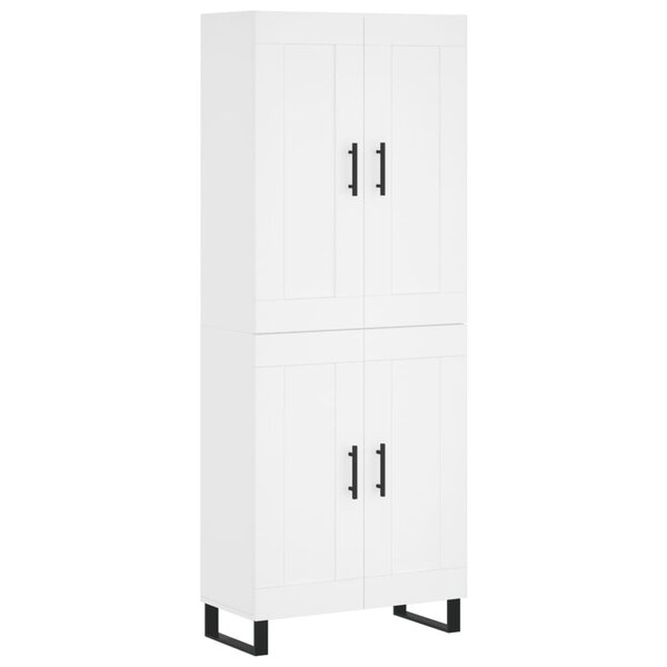 vidaXL Buffet haut Blanc 69 5x34x180 cm Bois d'ingénierie