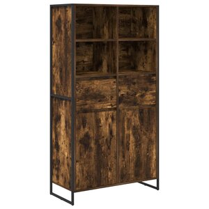 vidaXL Buffet 2 Pièces Chêne Fumé 81 x 36 x 150.5 cm Bois d'ingénierie