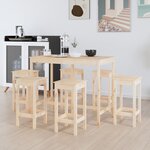 vidaXL Ensemble de bar 7 Pièces Bois de pin massif