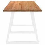 vidaXL Table à manger avec bord naturel 280x80x74 cm bois massif chêne