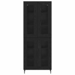vidaXL Haut Armoire 2 Pièces Chêne noir Bois Aggloméré et Verre