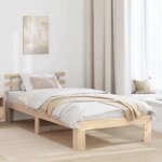 vidaXL Cadre de lit Marron 80 x 200 cm Bois de pin massif