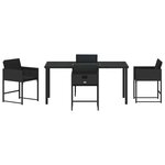 vidaXL Ensemble de salle à manger pour jardin 5 Pièces Noir Poly rotin
