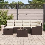 vidaXL Ensemble de canapé de jardin 7 Pièces Marron 55 x 62 x 69 cm