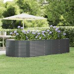 vidaXL Lit surélevé de jardin Anthracite Acier galvanisé
