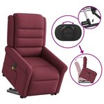vidaXL Fauteuil inclinable de massage électrique Rouge bordeaux Tissu