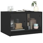 vidaXL Table basse avec portes en verre noir 68x50x42 cm