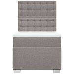 vidaXL Sommier à lattes de lit avec matelas Taupe 100x200 cm Tissu