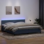 vidaXL Sommier à lattes de lit et matelas et LED gris foncé 180x220cm velours