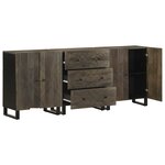 vidaXL Buffets 3 Pièces noir 60x33x75 cm bois massif de manguier