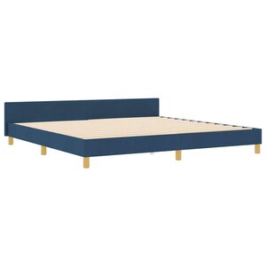 vidaXL Cadre de lit avec tête de lit Bleu 200 x 200 cm tissu