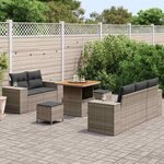 vidaXL Ensemble de canapé de jardin 8 Pièces Gris Poly Rattan
