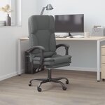 vidaXL Fauteuil de massage inclinable de bureau Gris foncé Tissu