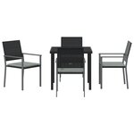 vidaXL Ensemble de jardin 5 pièces avec coussins en poly rotin noir