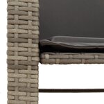 vidaXL Canapé de jardin 2 places avec table et tabourets gris rotin