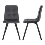 Lot de 4 chaises de salle à manger moderne design robuste 89 x 44 x 54 cm gris foncé 03_0009841
