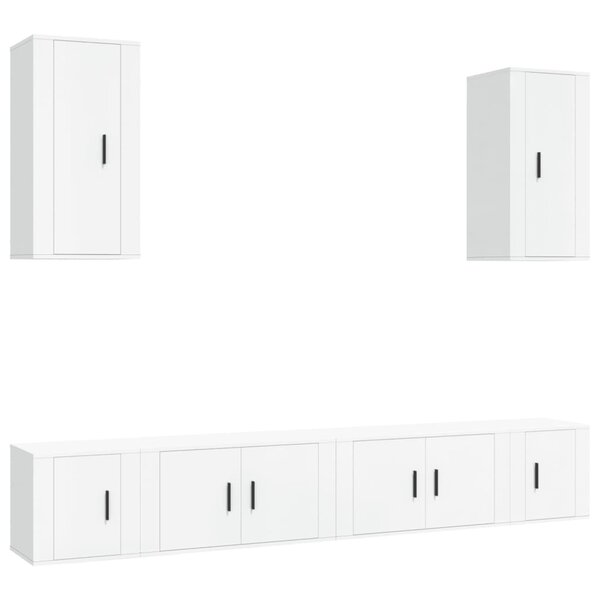 vidaXL Ensemble de meubles TV 6 Pièces Blanc Bois d'ingénierie