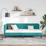 vidaXL Cadre de lit d'angle Turquoise 80 x 200 cm Velours